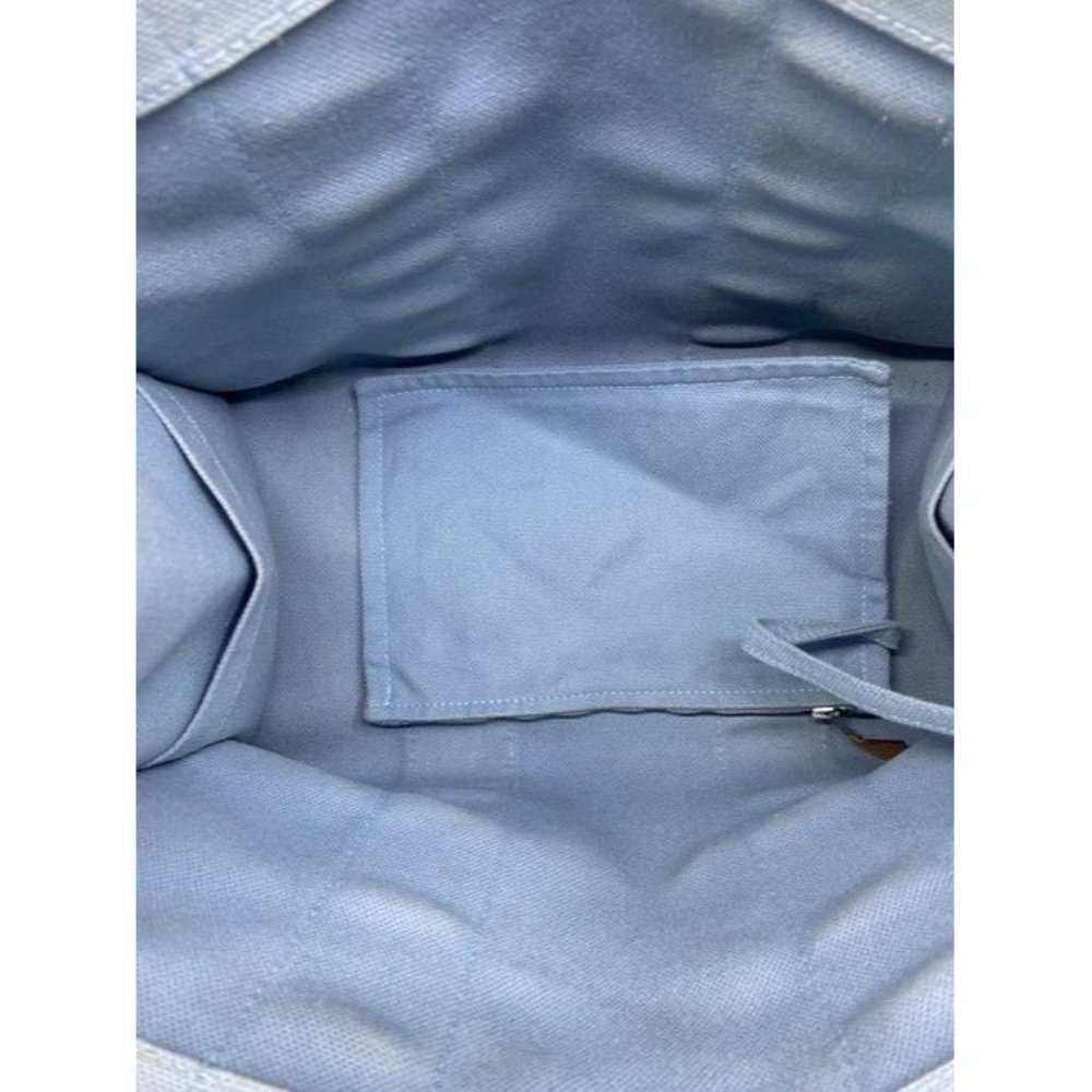 Hermes Deauville Toile Plage Mm Blue Cotton Tote - Picture 12 of 12